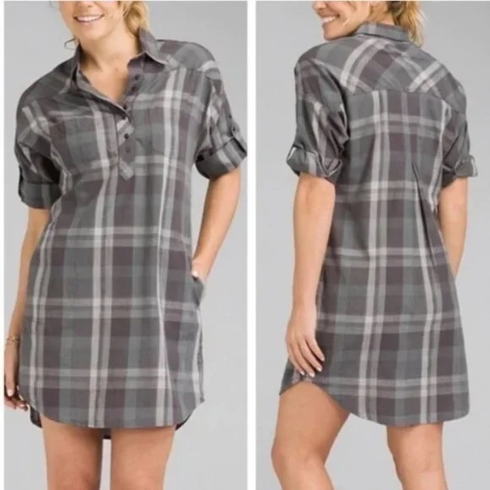Prana women’s deryn shirt dress in gravel xs